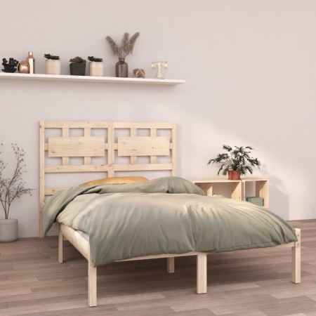 Estructura de cama de matrimonio madera maciza 135x190 cm de , Camas y somieres - Ref: Foro24-3105640, Precio: 141,04 €, Desc...
