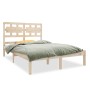 Estructura de cama de matrimonio madera maciza 135x190 cm de , Camas y somieres - Ref: Foro24-3105640, Precio: 141,04 €, Desc...