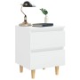 Mesitas de noche 2 uds patas madera blanco brillo 40x35x50 cm de vidaXL, Mesitas de noche - Ref: Foro24-805864, Precio: 82,07...