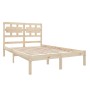 Estructura de cama de matrimonio madera maciza 135x190 cm de , Camas y somieres - Ref: Foro24-3105640, Precio: 141,04 €, Desc...