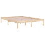 Estructura de cama de matrimonio madera maciza 135x190 cm de , Camas y somieres - Ref: Foro24-3105640, Precio: 141,04 €, Desc...