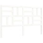 Estructura de cama matrimonio con cabecero madera maciza blanco de , Camas y somieres - Ref: Foro24-3193082, Precio: 150,00 €...
