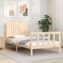 Estructura de cama con cabecero madera maciza 100x200 cm de , Camas y somieres - Ref: Foro24-3192286, Precio: 134,96 €, Descu...