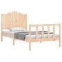 Estructura de cama con cabecero madera maciza 100x200 cm de , Camas y somieres - Ref: Foro24-3192286, Precio: 134,96 €, Descu...