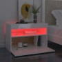 Mesita de noche con LED contrachapada blanco brillo 60x35x40 cm de vidaXL, Mesitas de noche - Ref: Foro24-3082786, Precio: 49...