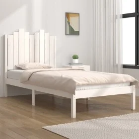 Estructura de cama madera maciza de pino blanco 100x200 cm de , Camas y somieres - Ref: Foro24-3103769, Precio: 126,55 €, Des...