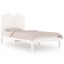 Estructura de cama madera maciza de pino blanco 100x200 cm de , Camas y somieres - Ref: Foro24-3103769, Precio: 128,41 €, Des...