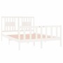 Estructura de cama de madera maciza blanca 135x190 cm de , Camas y somieres - Ref: Foro24-3104104, Precio: 155,05 €, Descuent...