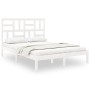 Estructura de cama madera maciza blanca King Size 150x200 cm de , Camas y somieres - Ref: Foro24-3105956, Precio: 138,22 €, D...
