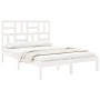 Estructura de cama madera maciza blanca King Size 150x200 cm de , Camas y somieres - Ref: Foro24-3105956, Precio: 138,22 €, D...