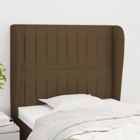 Kopfteil mit dunkelbraunen Stoffohren 83x23x118/128 cm von , Kopf- und Fußteile - Ref: Foro24-3118171, Preis: 67,98 €, Rabatt: %
