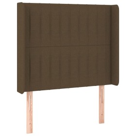 Cabecero con orejas de tela marrón oscuro 83x16x118/128 cm de , Cabeceros y pies de cama - Ref: Foro24-3119795, Precio: 65,11...