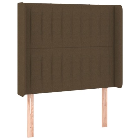 Cabecero con orejas de tela marrón oscuro 83x16x118/128 cm de , Cabeceros y pies de cama - Ref: Foro24-3119795, Precio: 65,11...