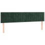Cabecero con LED de terciopelo verde oscuro 180x5x78/88 cm de , Cabeceros y pies de cama - Ref: Foro24-3121913, Precio: 75,87...