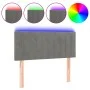 Light gray velvet headboard with LED 80x5x78/88 cm by , Headboards and footboards - Ref: Foro24-3121880, Price: 42,91 €, Disc...