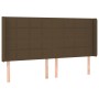 Cabecero con LED de tela marrón oscuro 163x16x118/128 cm de , Cabeceros y pies de cama - Ref: Foro24-3124057, Precio: 117,19 ...