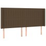 Cabecero con LED de tela marrón oscuro 203x16x118/128 cm de , Cabeceros y pies de cama - Ref: Foro24-3124311, Precio: 131,64 ...