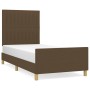 Estructura de cama con cabecero de tela marrón oscuro 90x190 cm de , Camas y somieres - Ref: Foro24-3125182, Precio: 135,90 €...