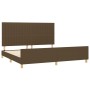 Estructura de cama con cabecero de tela marrón oscuro 200x200cm de , Camas y somieres - Ref: Foro24-3125246, Precio: 237,34 €...
