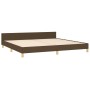 Estructura de cama con cabecero de tela marrón oscuro 200x200cm de , Camas y somieres - Ref: Foro24-3125246, Precio: 237,34 €...
