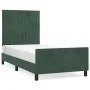 Dark green velvet bed frame with headboard 90x200 cm by , Beds and slatted bases - Ref: Foro24-3125858, Price: 144,75 €, Disc...