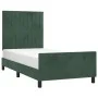 Dark green velvet bed frame with headboard 90x200 cm by , Beds and slatted bases - Ref: Foro24-3125858, Price: 144,75 €, Disc...