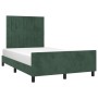 Estructura cama con cabecero terciopelo verde oscuro 120x200 cm de , Camas y somieres - Ref: Foro24-3125870, Precio: 178,56 €...