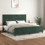 Estructura cama con cabecero terciopelo verde oscuro 200x200 cm de , Camas y somieres - Ref: Foro24-3125900, Precio: 258,17 €...