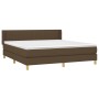 Cama box spring con colchón tela marrón oscuro 160x200 cm de , Camas y somieres - Ref: Foro24-3130444, Precio: 487,30 €, Desc...