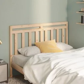 Solid pine wood bed headboard 146x4x100 cm by , Headboards and footboards - Ref: Foro24-814089, Price: 58,94 €, Discount: %