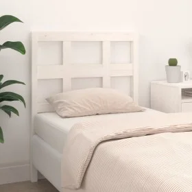 Solid white pine wood bed headboard 80.5x4x100 cm by , Headboards and footboards - Ref: Foro24-818896, Price: 32,16 €, Discou...