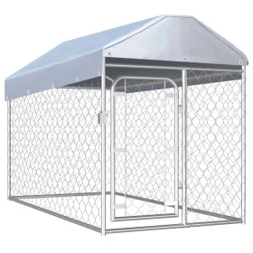 Perrera de exterior con techo 200x100x125 cm de vidaXL, Casetas y cercados para perros - Ref: Foro24-144492, Precio: 165,44 €...
