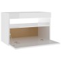 Mesita de noche con LED contrachapada blanco brillo 60x35x40 cm de vidaXL, Mesitas de noche - Ref: Foro24-3082786, Precio: 49...