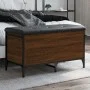 Banco con almacenaje madera ingeniería roble marrón 82x42x45 cm de , Bancos para recibidores y almacenamiento - Ref: Foro24-8...