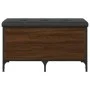 Banco con almacenaje madera ingeniería roble marrón 82x42x45 cm de , Bancos para recibidores y almacenamiento - Ref: Foro24-8...