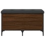 Banco con almacenaje madera ingeniería roble marrón 82x42x45 cm de , Bancos para recibidores y almacenamiento - Ref: Foro24-8...