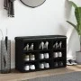 Banco zapatero madera de ingeniería negro 82x32x50 cm de , Bancos para recibidores y almacenamiento - Ref: Foro24-835104, Pre...