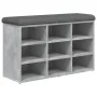 Banco zapatero madera de ingeniería gris hormigón 82x32x50 cm de , Bancos para recibidores y almacenamiento - Ref: Foro24-835...