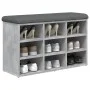 Banco zapatero madera de ingeniería gris hormigón 82x32x50 cm de , Bancos para recibidores y almacenamiento - Ref: Foro24-835...