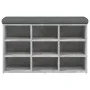 Banco zapatero madera de ingeniería gris hormigón 82x32x50 cm de , Bancos para recibidores y almacenamiento - Ref: Foro24-835...