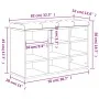 Banco zapatero madera de ingeniería gris hormigón 82x32x50 cm de , Bancos para recibidores y almacenamiento - Ref: Foro24-835...
