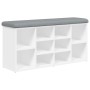 Banco zapatero madera de ingeniería blanco 102x32x50 cm de , Bancos para recibidores y almacenamiento - Ref: Foro24-835110, P...