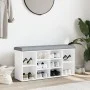 White engineered wood shoe bench 102x32x50 cm by , Benches for halls and storage - Ref: Foro24-835110, Price: 73,04 €, Discou...