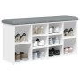 Banco zapatero madera de ingeniería blanco 102x32x50 cm de , Bancos para recibidores y almacenamiento - Ref: Foro24-835110, P...