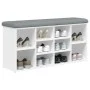 White engineered wood shoe bench 102x32x50 cm by , Benches for halls and storage - Ref: Foro24-835110, Price: 73,04 €, Discou...
