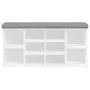 White engineered wood shoe bench 102x32x50 cm by , Benches for halls and storage - Ref: Foro24-835110, Price: 73,04 €, Discou...