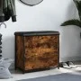 Shoe bench with folding drawer smoked oak 62x32x56 cm by , Benches for halls and storage - Ref: Foro24-835119, Price: 65,17 €...