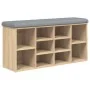 Shoe bench engineered wood Sonoma oak 102x32x50 cm by , Benches for halls and storage - Ref: Foro24-835112, Price: 76,05 €, D...