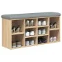 Shoe bench engineered wood Sonoma oak 102x32x50 cm by , Benches for halls and storage - Ref: Foro24-835112, Price: 76,05 €, D...