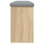 Shoe bench engineered wood Sonoma oak 102x32x50 cm by , Benches for halls and storage - Ref: Foro24-835112, Price: 76,05 €, D...